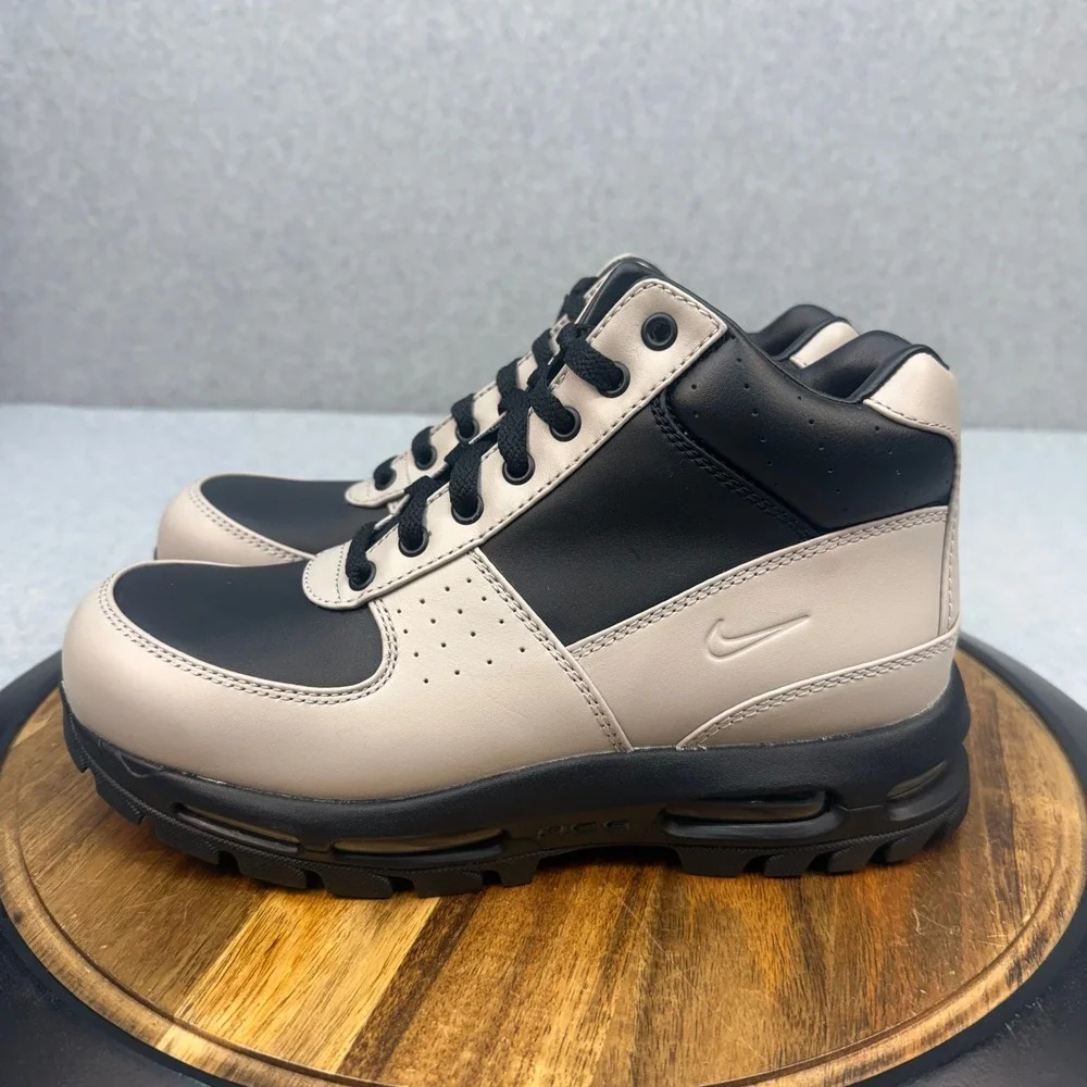 Nike Air Max Goadome ACG Light Bone Black Leather Boots FZ1314-002 Mens 8.5